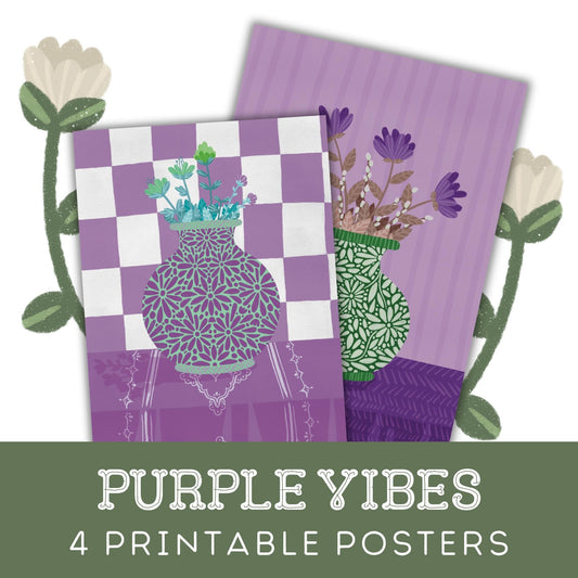 Purple Vibes: Four Printable Posters