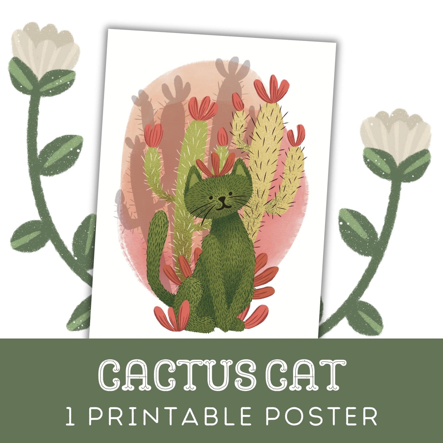 Cactus Cat: One Printable Poster