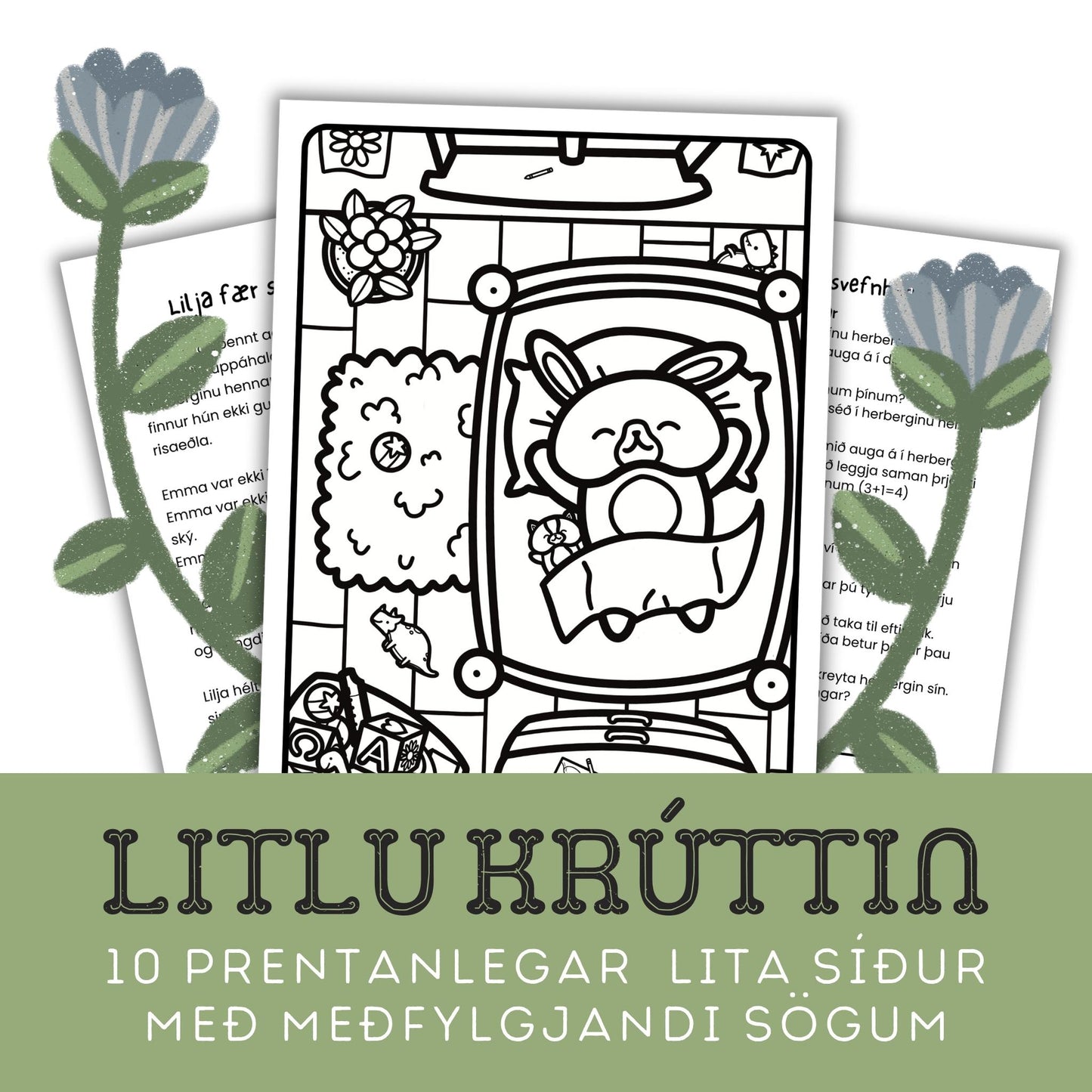 Litlu Krúttin: Prentanleg Lita- og Sögubók