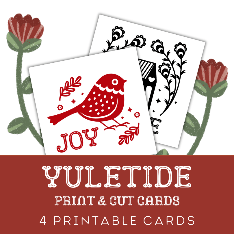 Yule Tide: Four Printable Christmas Cards