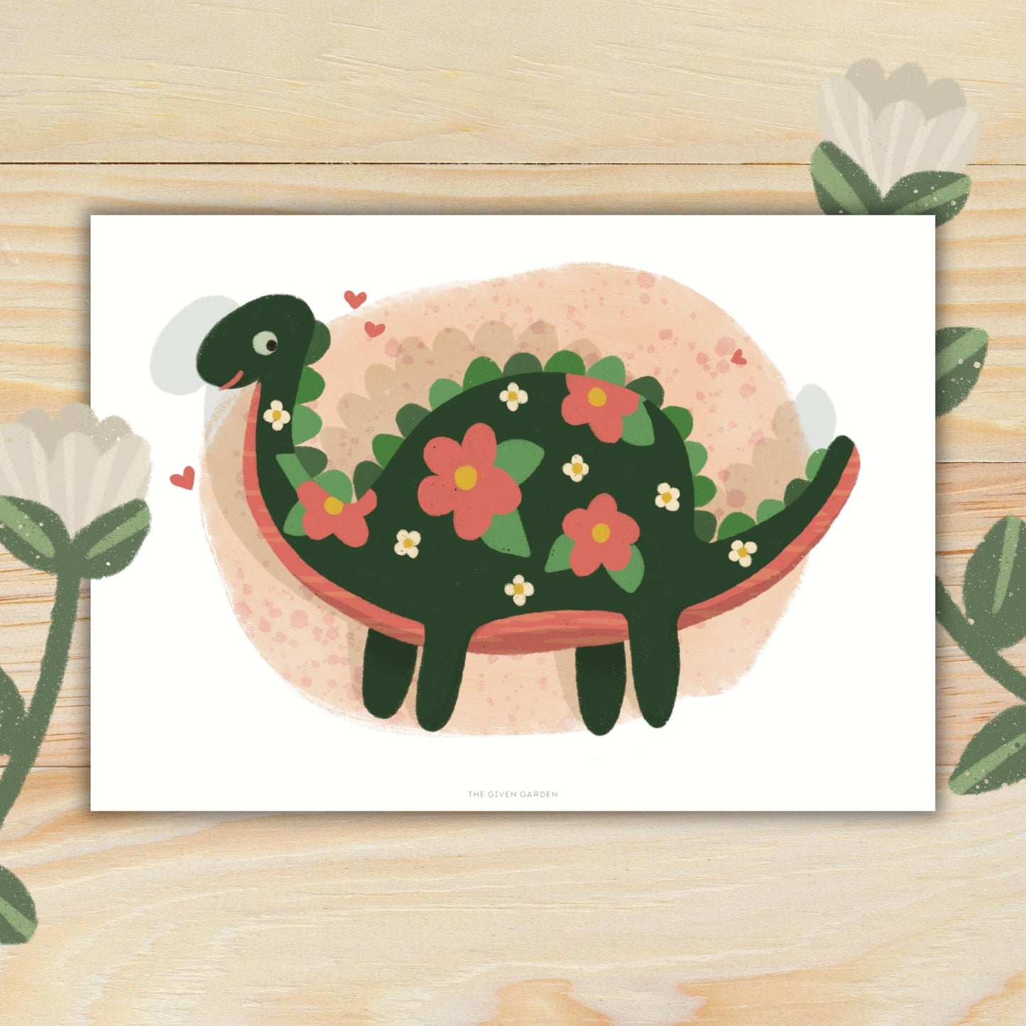 Floral Dino: One Printable Poster