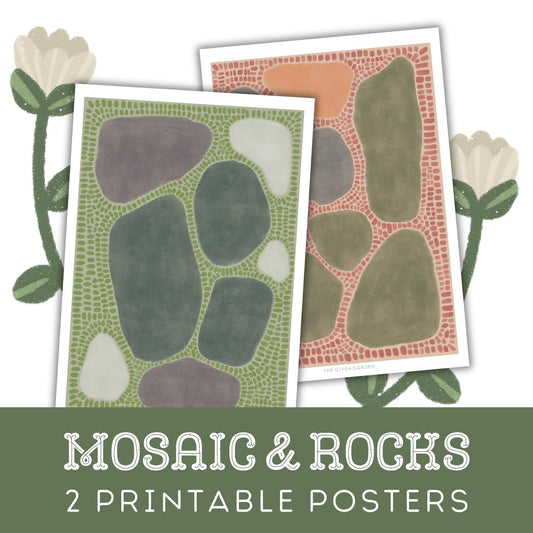 Mosaic & Rocks: Two Printable Posters