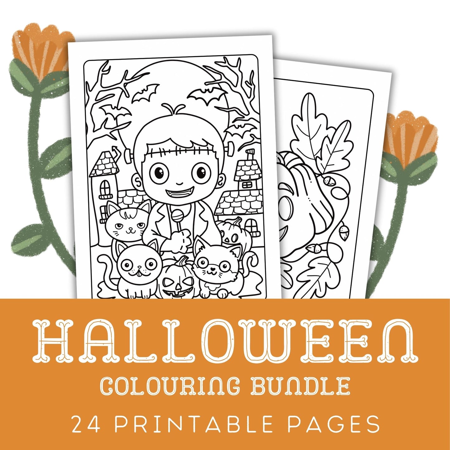 Halloween Colouring Bundle: 24 Printable Pages