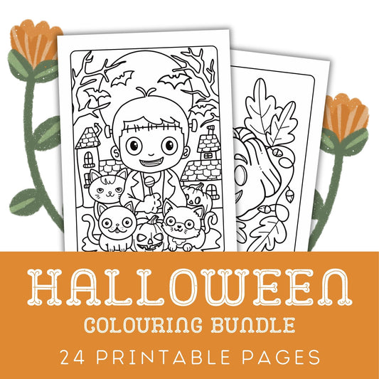 Halloween Colouring Bundle: 24 Printable Pages