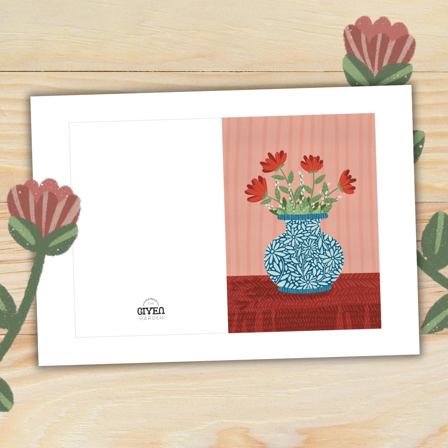 Vase Collection: Four Printable Floral Greeting Cards