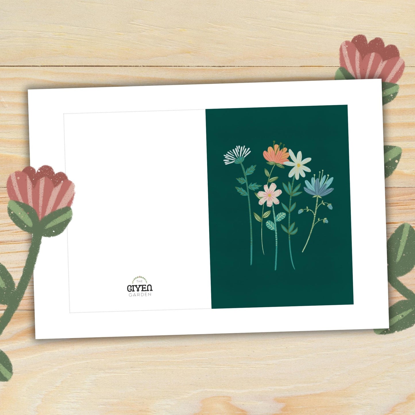 Dancing Flowers: Three Printable Floral Greeting Cards