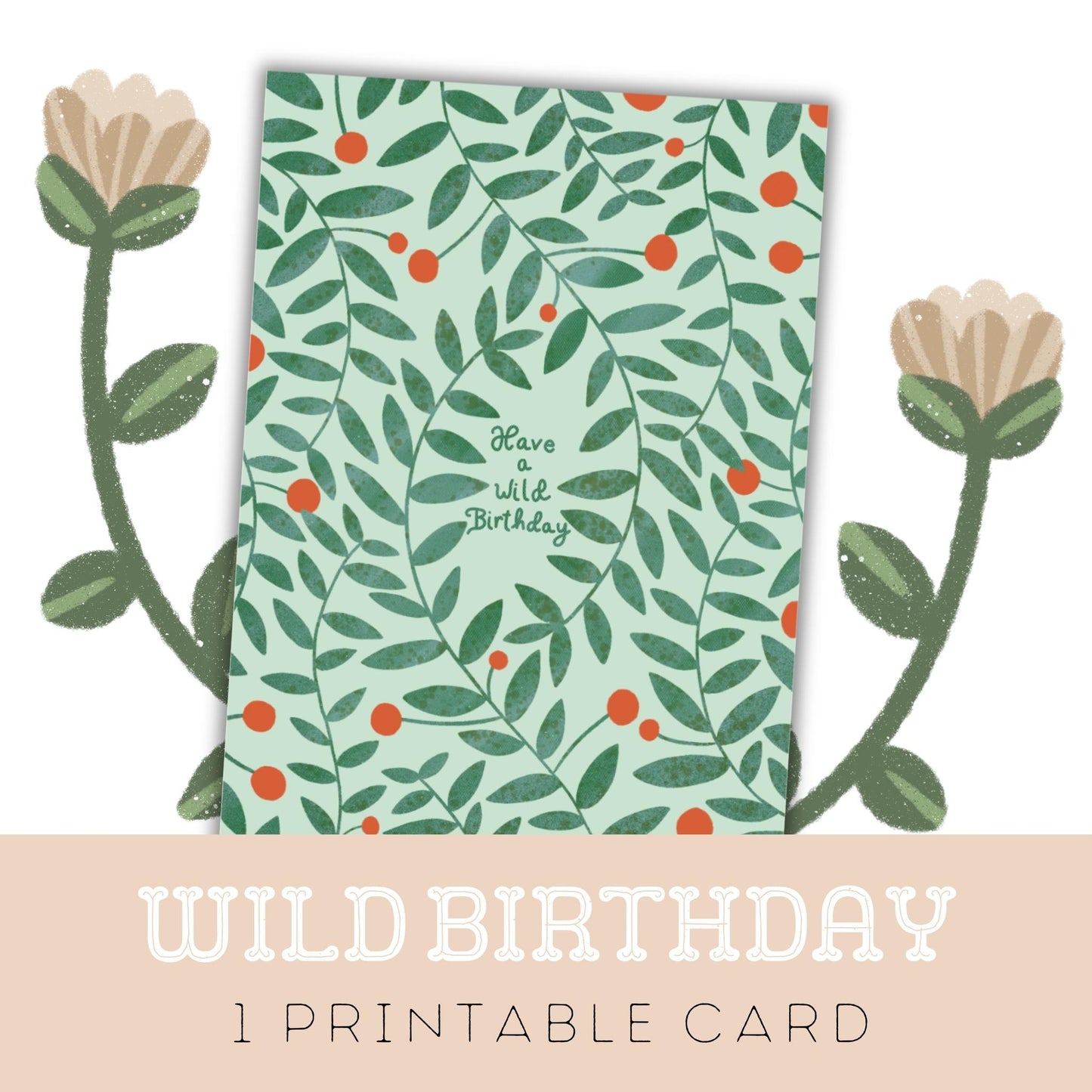 Wild Birthday: One Printable Greeting Card