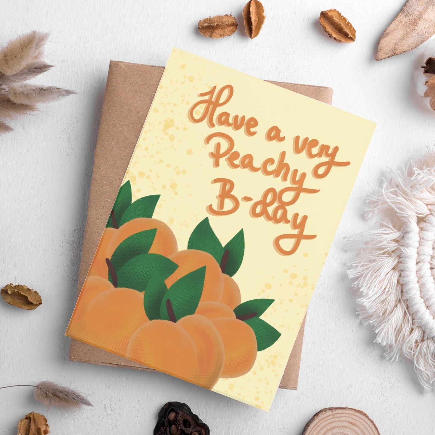 Peachy Birthday: One Printable Greeting Card