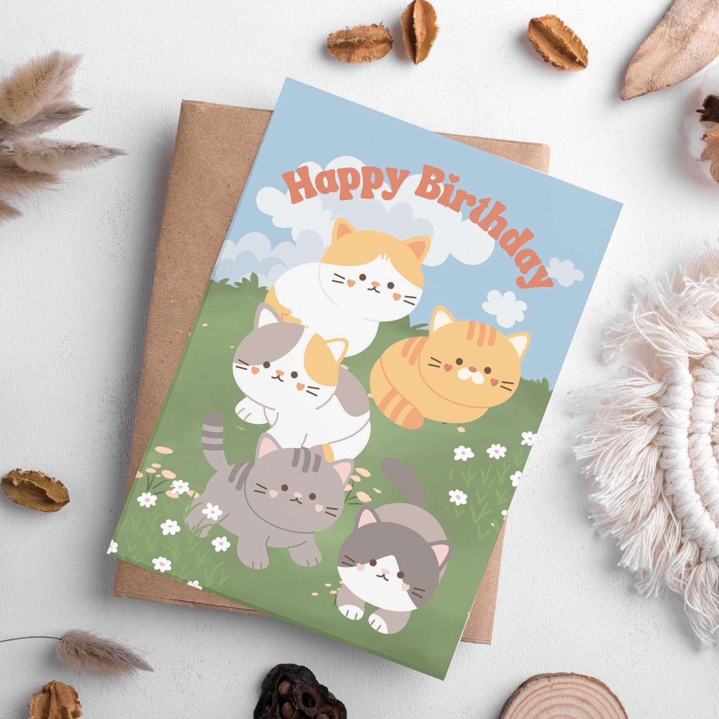 Birthday Kitties: One Printable Greeting Card