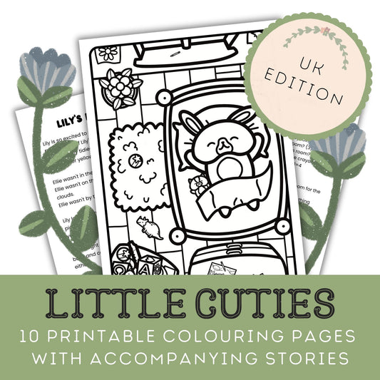 Little Cuties: Printable Colouring Storybook (UK version)