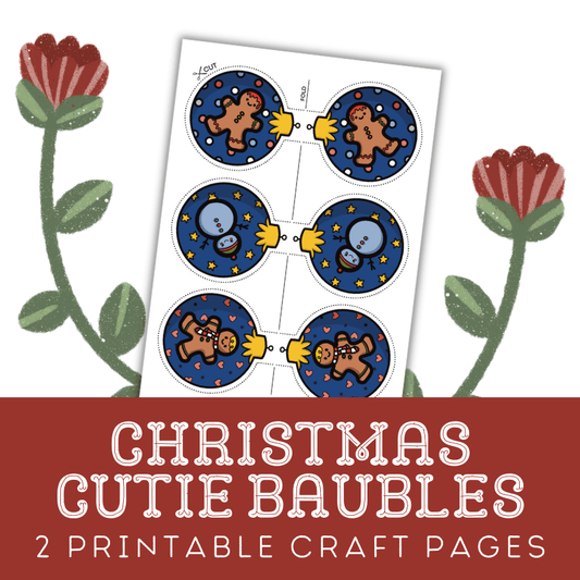 Little Winter Cuties Baubles: Printable Colouring Christmas Baubles