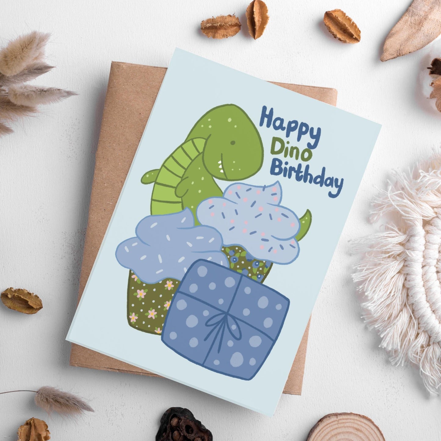 Dino Birthday: Two Printable Greeting Cards