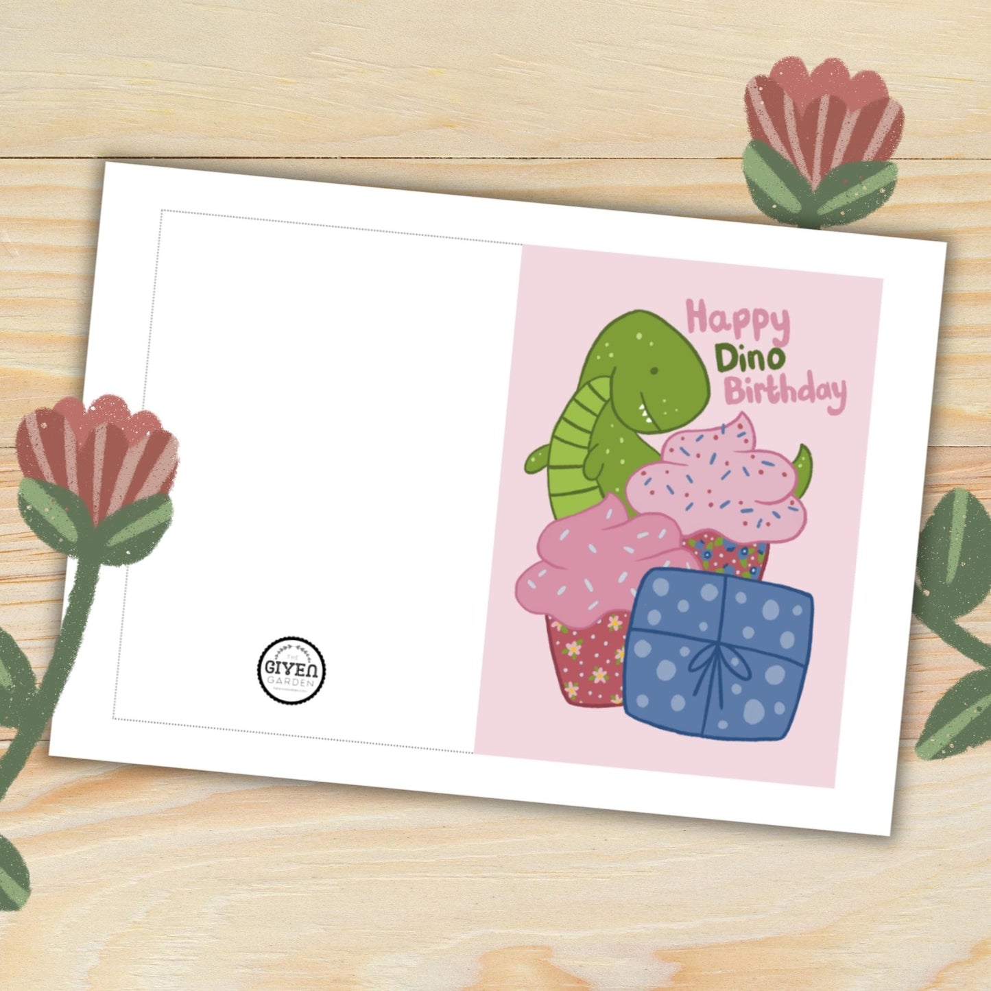 Dino Birthday: Two Printable Greeting Cards