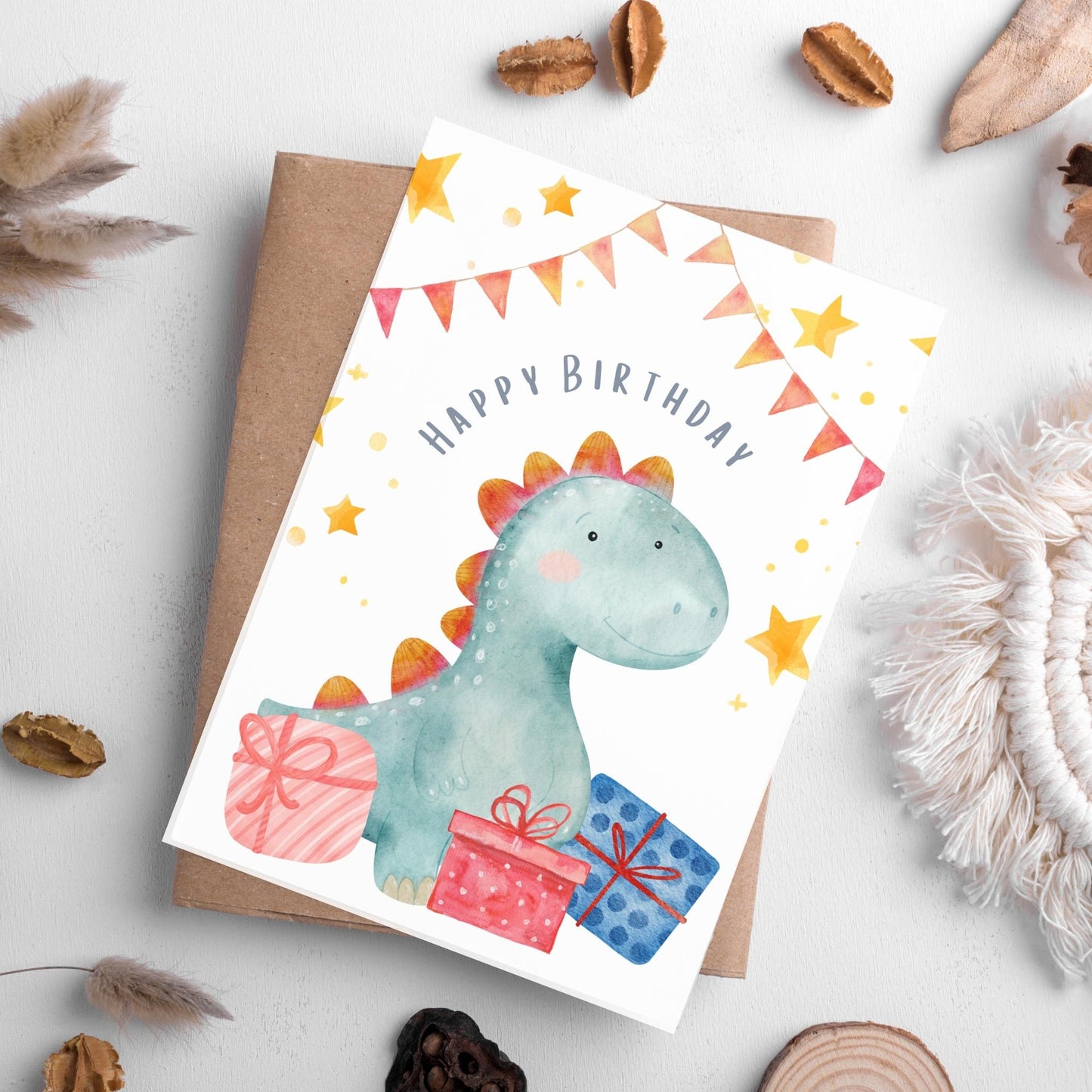 Dino Party: Two Printable Greeting Cards