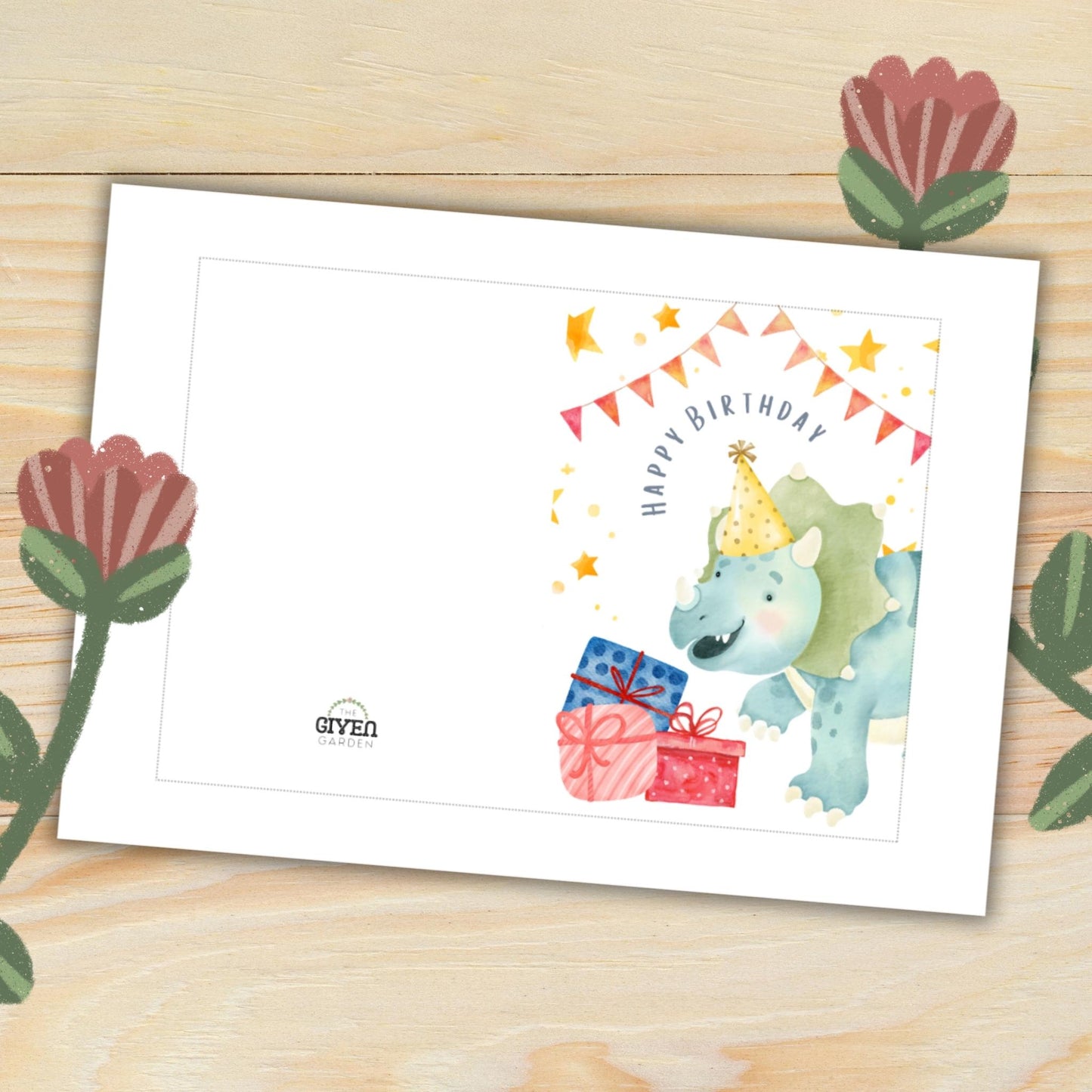 Dino Party: Two Printable Greeting Cards