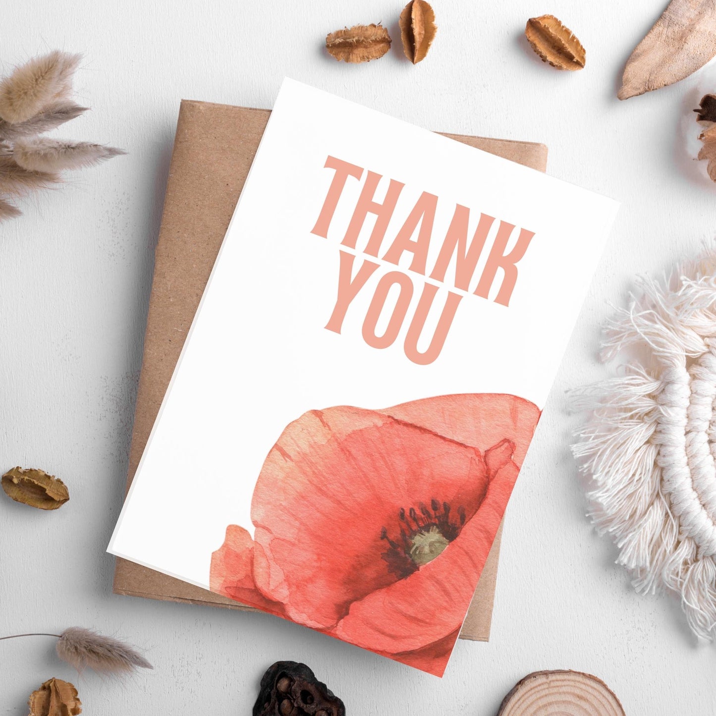 Floral Thank You: Four Printable Greeting Cards