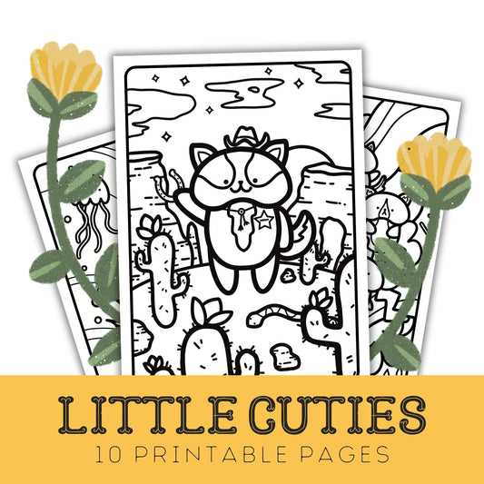 Little Cuties: 10 Printable Colouring Pages