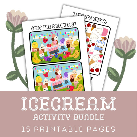 Icecream Activity Bundle: 15 Printable Pages