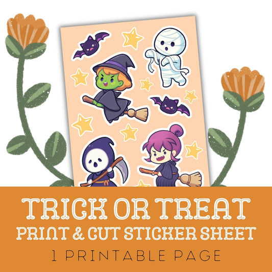 Trick Or Treat: One Print Then Cut Sticker Sheet