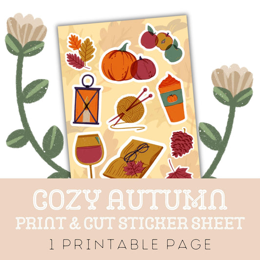 Cozy Autumn: One Print Then Cut Sticker Sheet