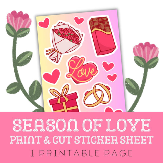 Season Of Love: One Print Then Cut Sticker Sheet