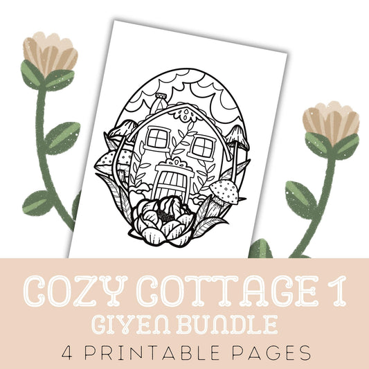 Cozy Cottage 1: Four Printable Colouring Pages