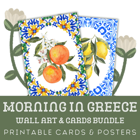 Morning In Greece: Wall Art And Greeting Card Bundle