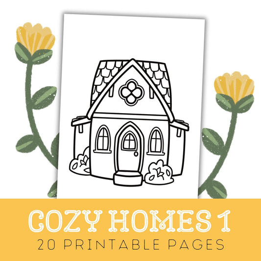 Cozy Homes 1: 20 Printable Colouring Pages