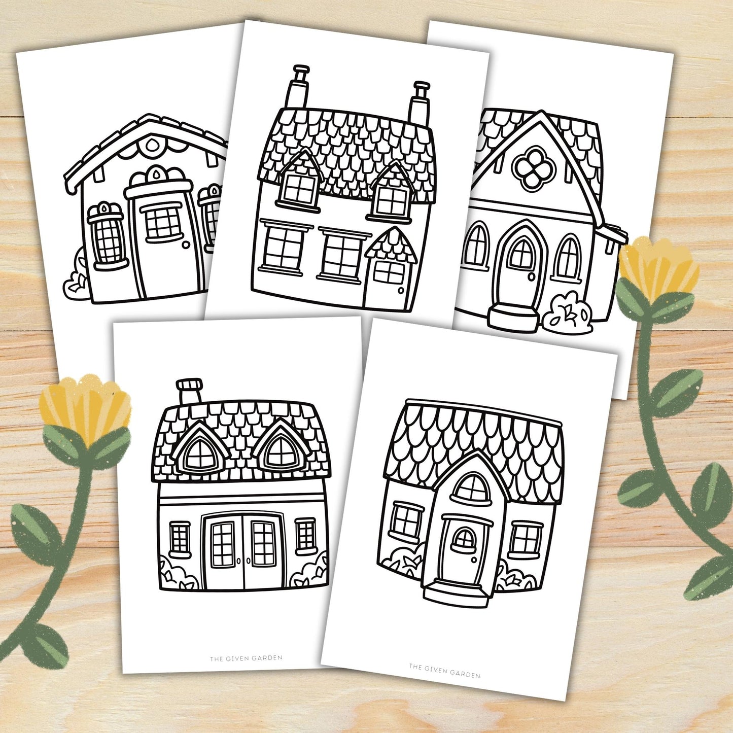 Cozy Homes 1: 20 Printable Colouring Pages