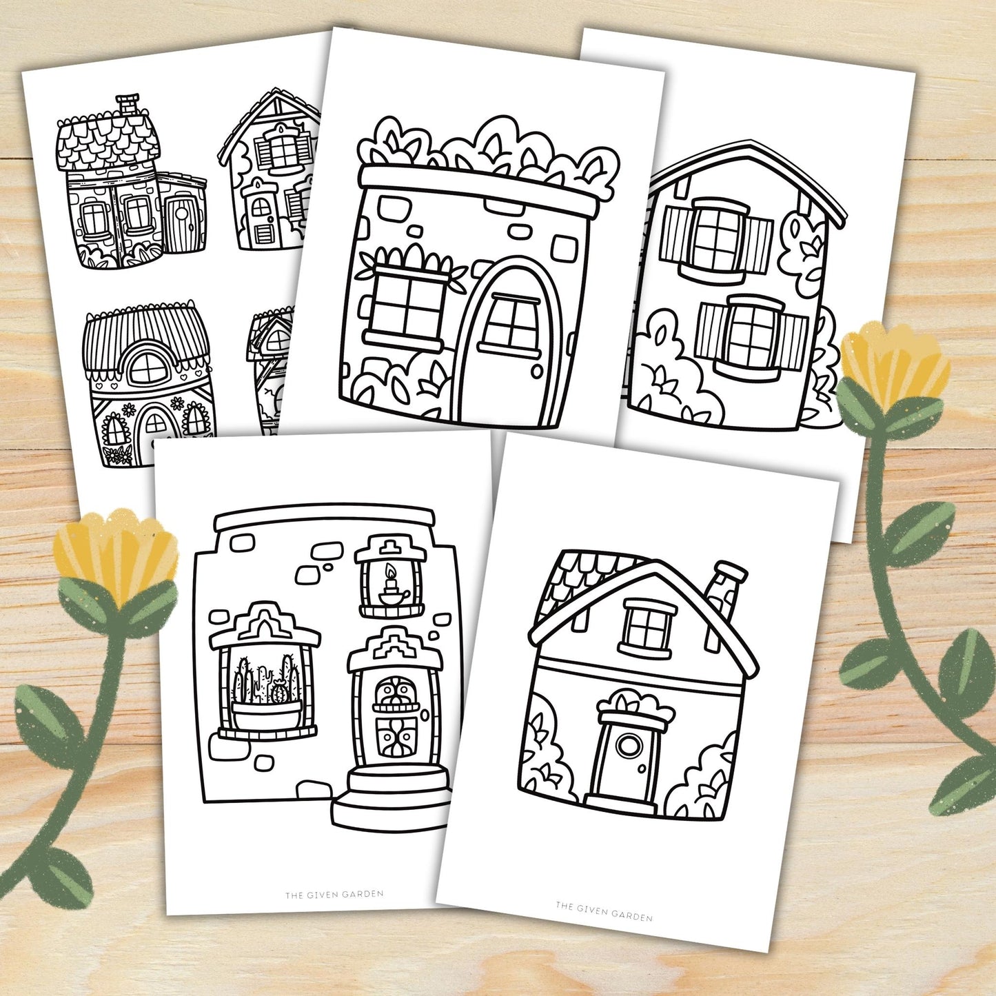 Cozy Homes 1: 20 Printable Colouring Pages