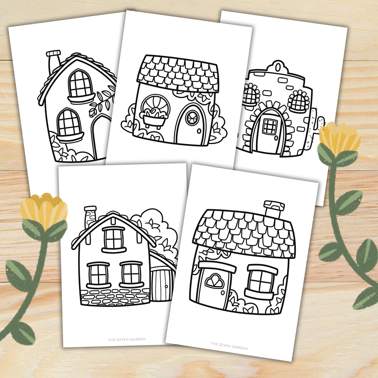 Cozy Homes 1: 20 Printable Colouring Pages