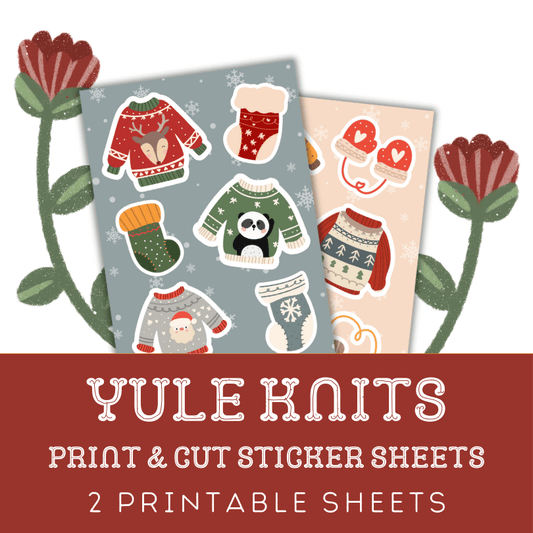 Yule Knits: Two Print Then Cut Christmas Sticker Sheets