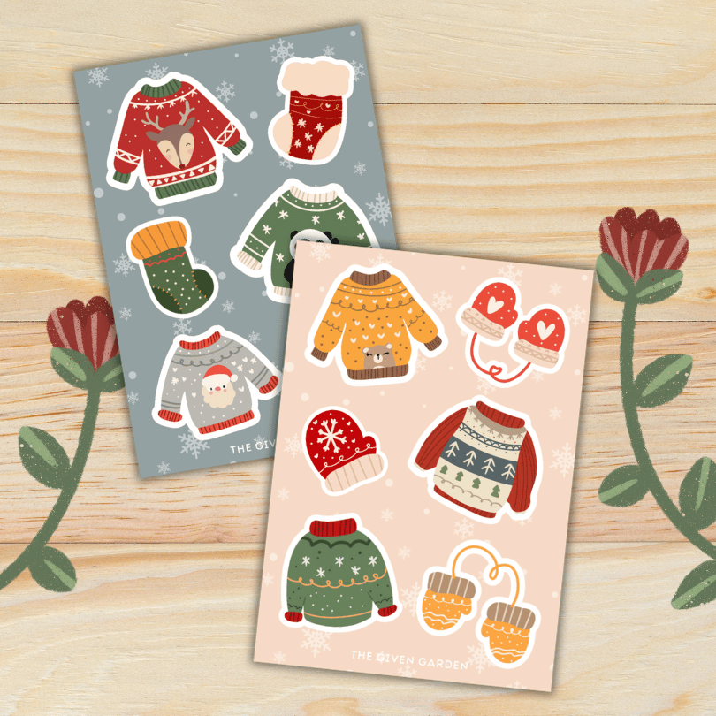 Yule Knits: Two Print Then Cut Christmas Sticker Sheets