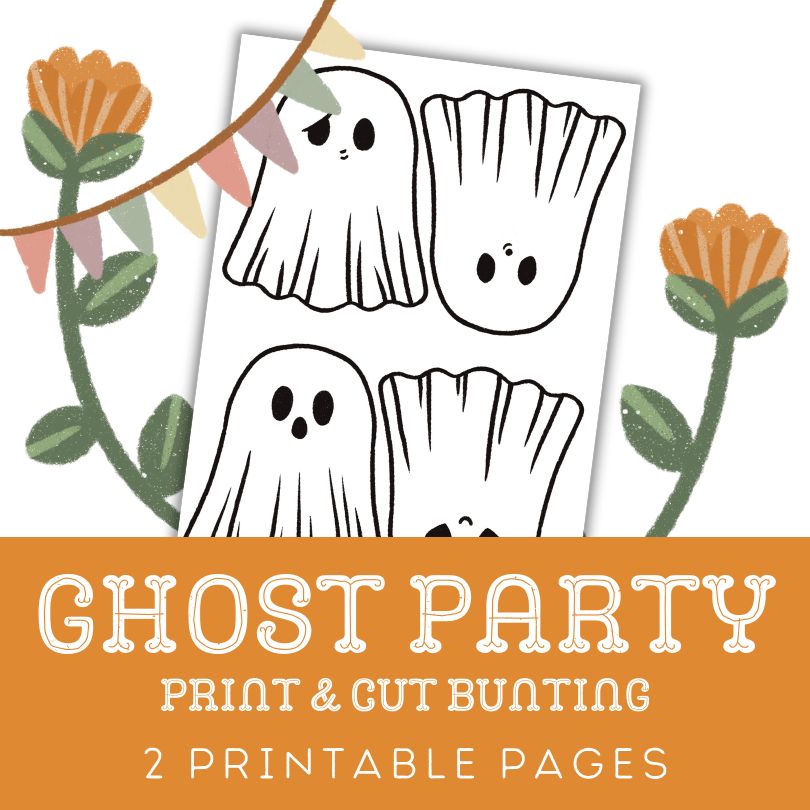 Ghost Party: Two Printable Halloween Bunting Craft Pages