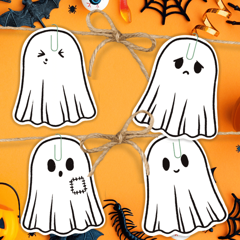 Ghost Party: Two Printable Halloween Bunting Craft Pages