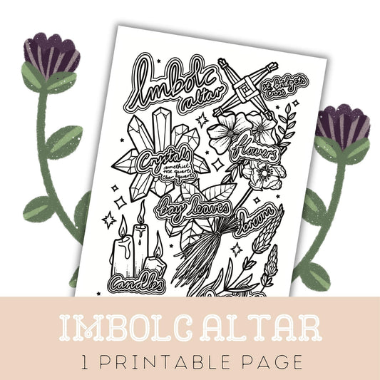 Imbolc Altar: One Colouring Page