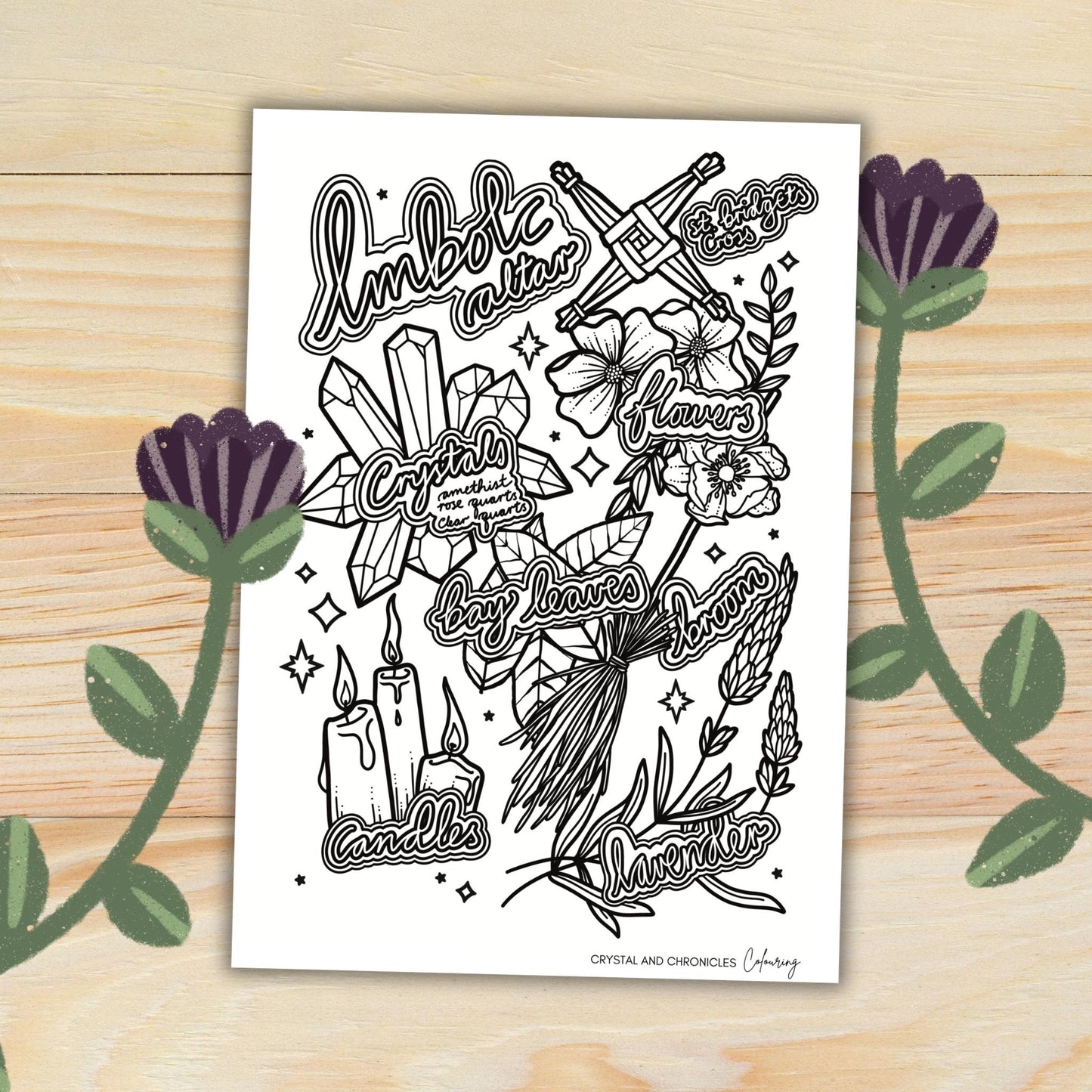 Imbolc Altar: One Colouring Page