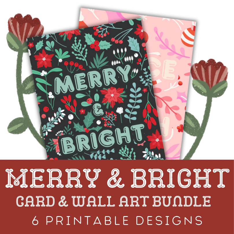 Merry And Bright: Six Printable Christmas Cards