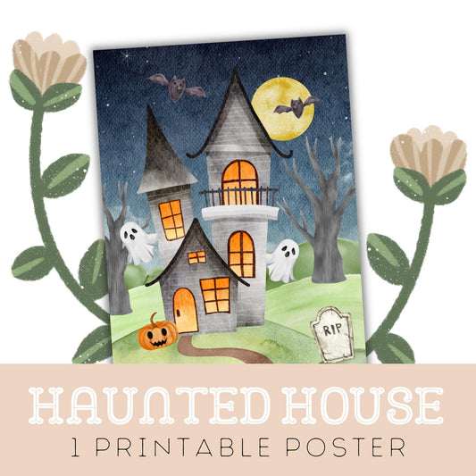 Haunted House: One Printable Halloween Poster