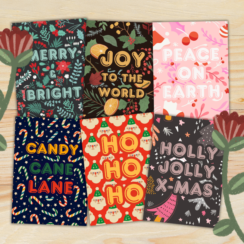 Merry And Bright: Six Printable Christmas Cards