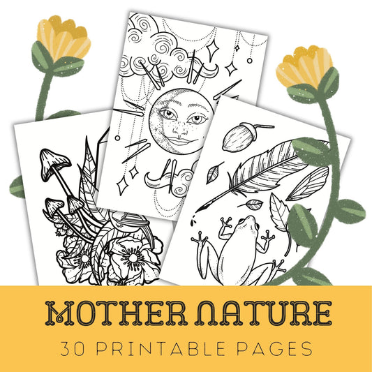 Mother Nature: 30 Printable Colouring Pages for Adults