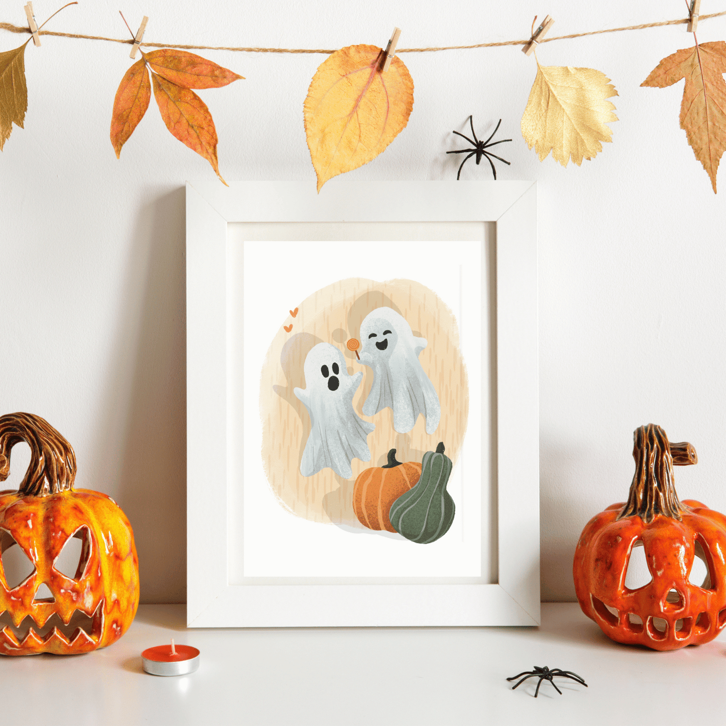 Little Ghosts: Four Colour Variations Of A Printable Halloween Poster